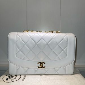 SOLD Chanel Vintage Medium Diana Flap Quilted Lambskin Leather